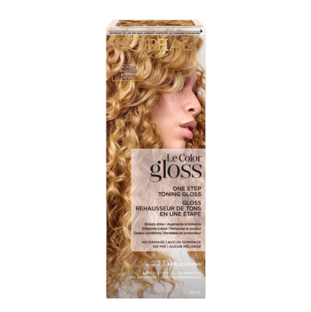 6 x L'Oreal Paris Le Color One Step Toning Hair Gloss, Honey Blonde, 4 Ounce